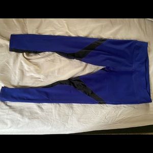 Fabletics Blue and Black mesh legging. Size L